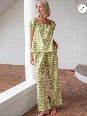 NWT - The Niko Pajama Set - Lime Dot